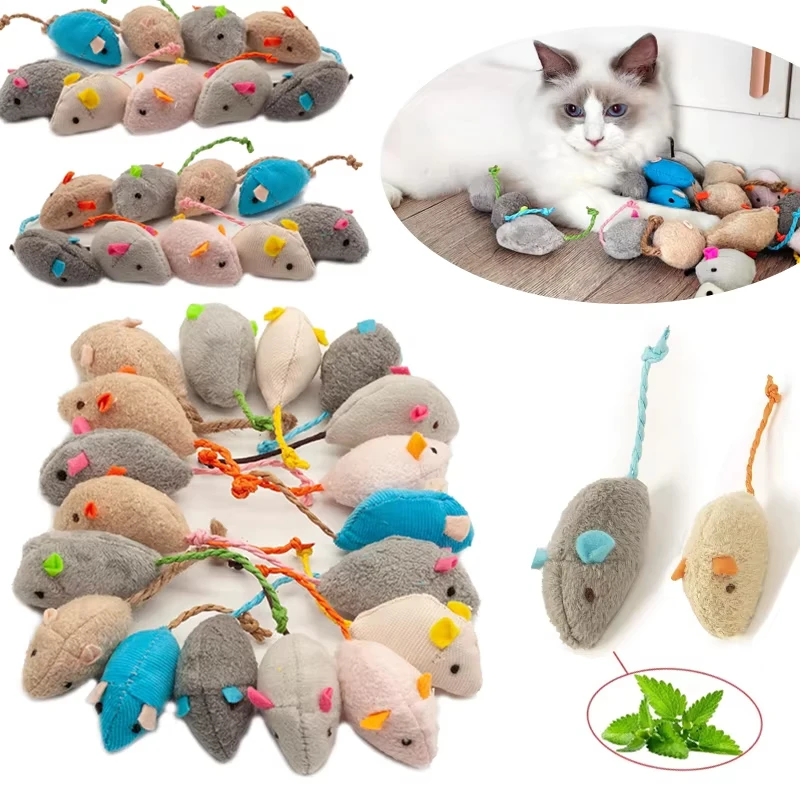 5 buah mainan tikus kucing den - Catnip Interactive Plush Mouse ulasan dan harga