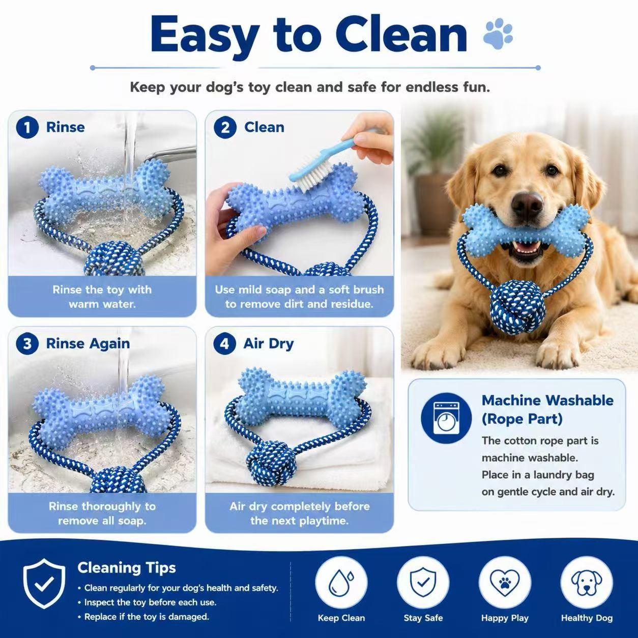 Mainan Kunyah Anjing untuk Anj - Dog Rope Toy Aggressive Chewers ulasan dan harga